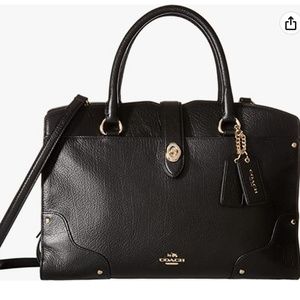 Authentic Coach satchel, black and gold twist-Lock and top handle bag